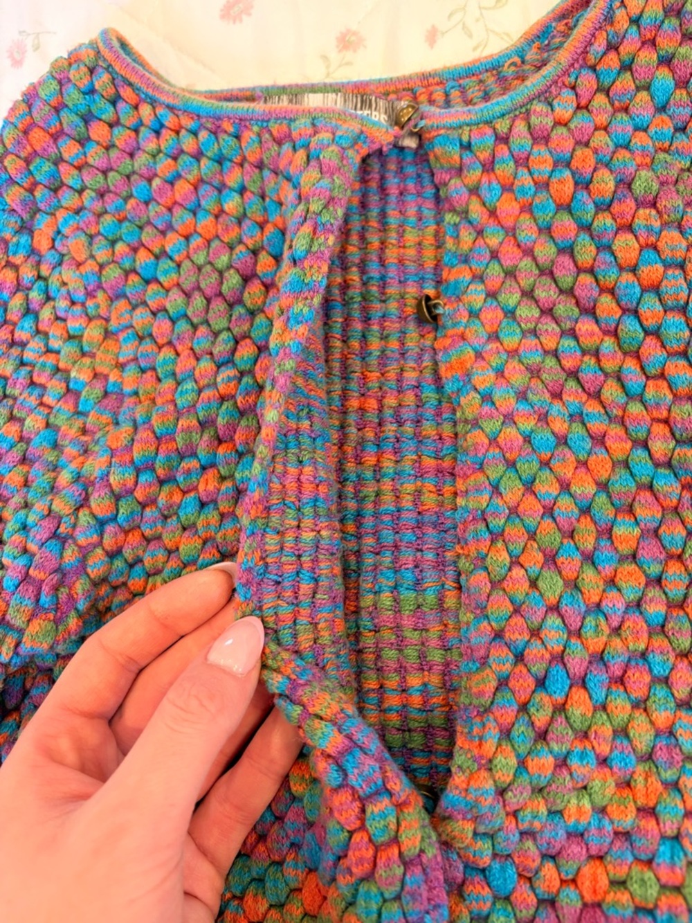 Urban Outfitters Multicolor Cropped Knit Cardigan - Picture 3 of 6
